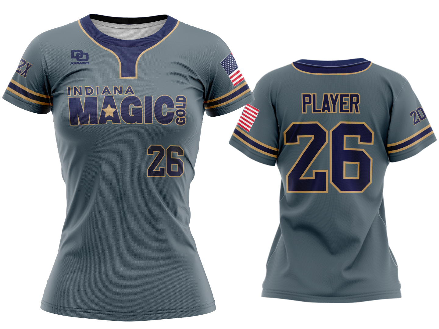 Custom Womens Crew Jersey - Charcoal