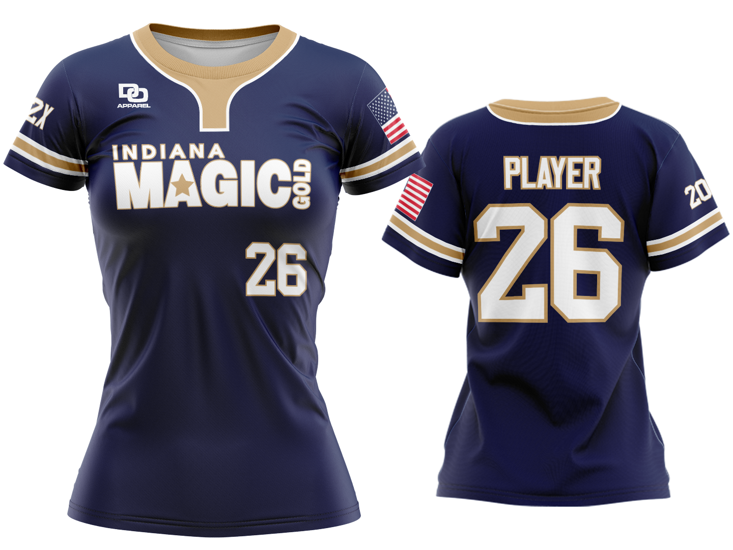Custom Womens Crew Jersey - Navy