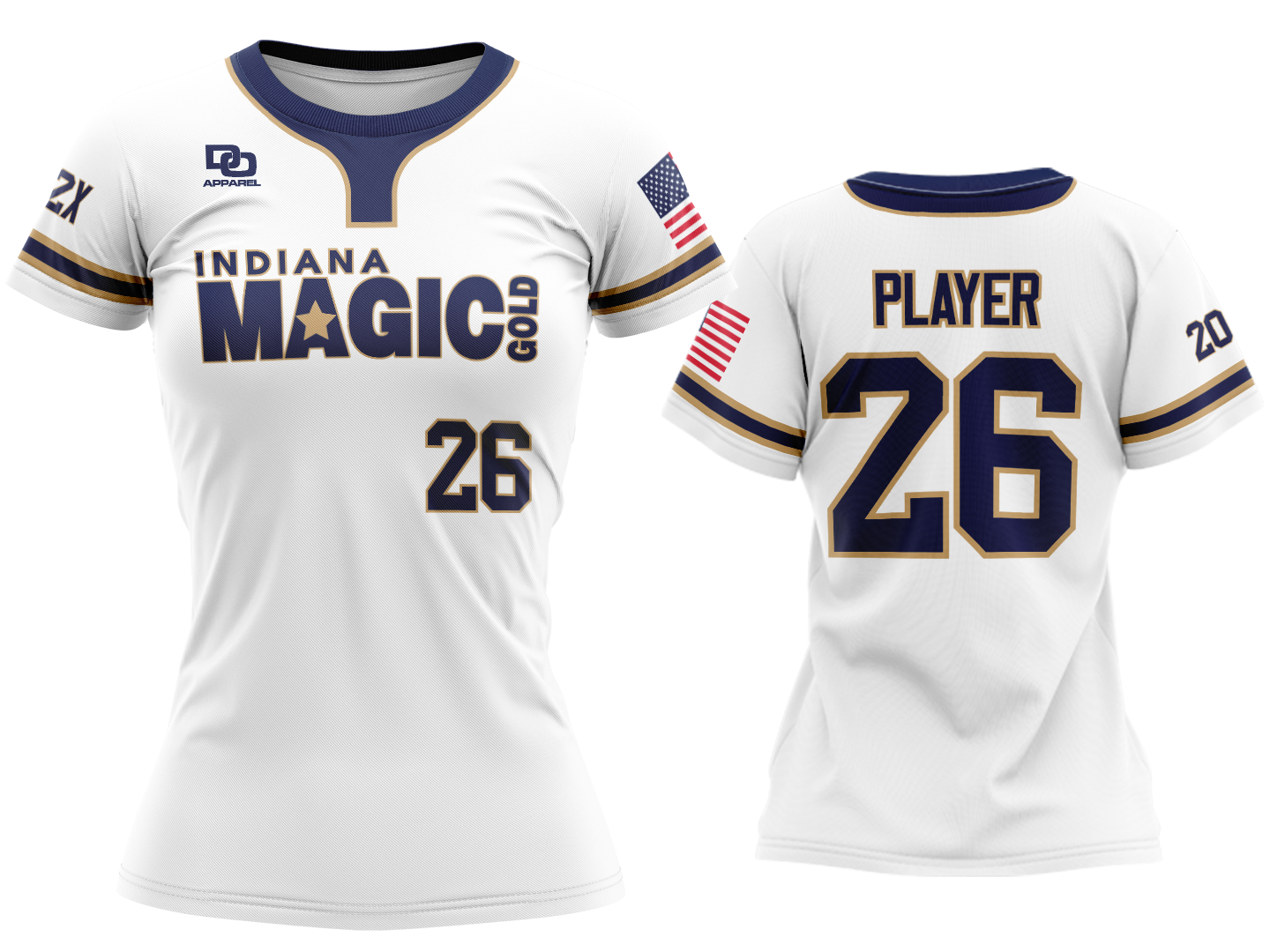 Custom Womens Crew Jersey - White