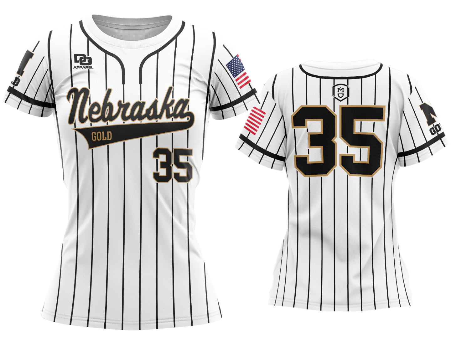 Custom Crew Jersey - White/Black Pinstripe