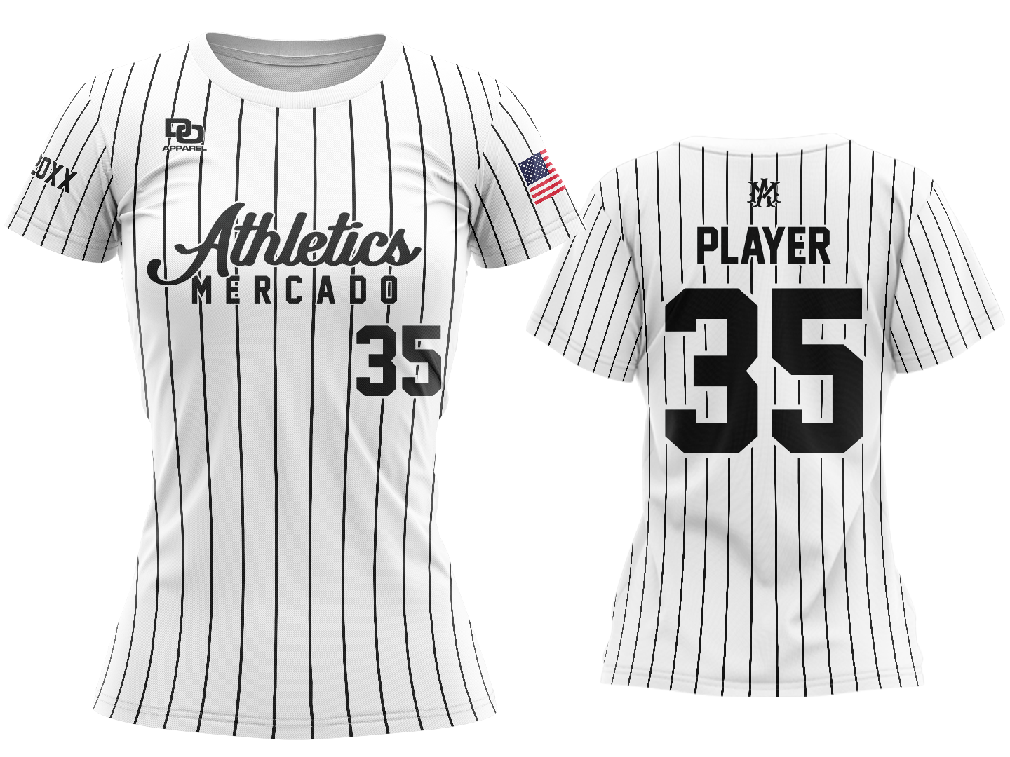 Custom Crew Jersey - White Pinstripe