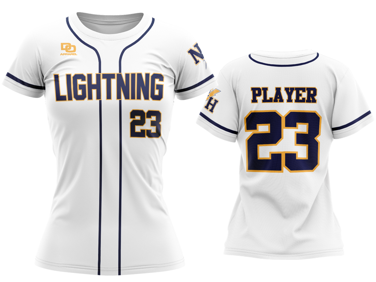 Custom Womens Crew Jersey - White Main
