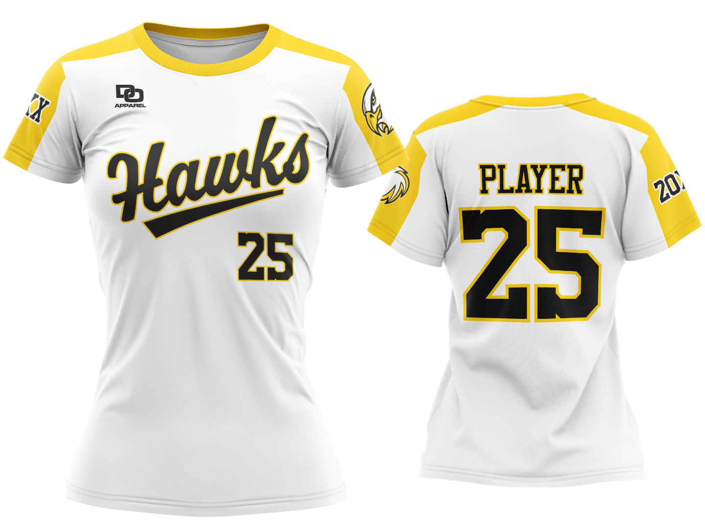 Custom Womens Crew Jersey - White