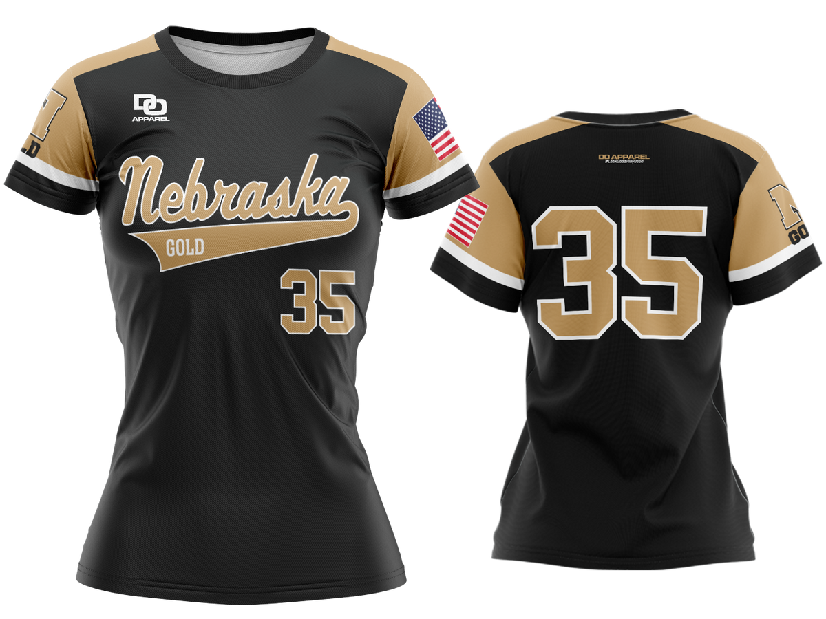 Custom Womens Crew Jersey - Black ND