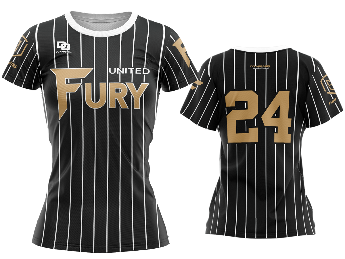 Custom Crew Jersey - Black/White Pinstripe