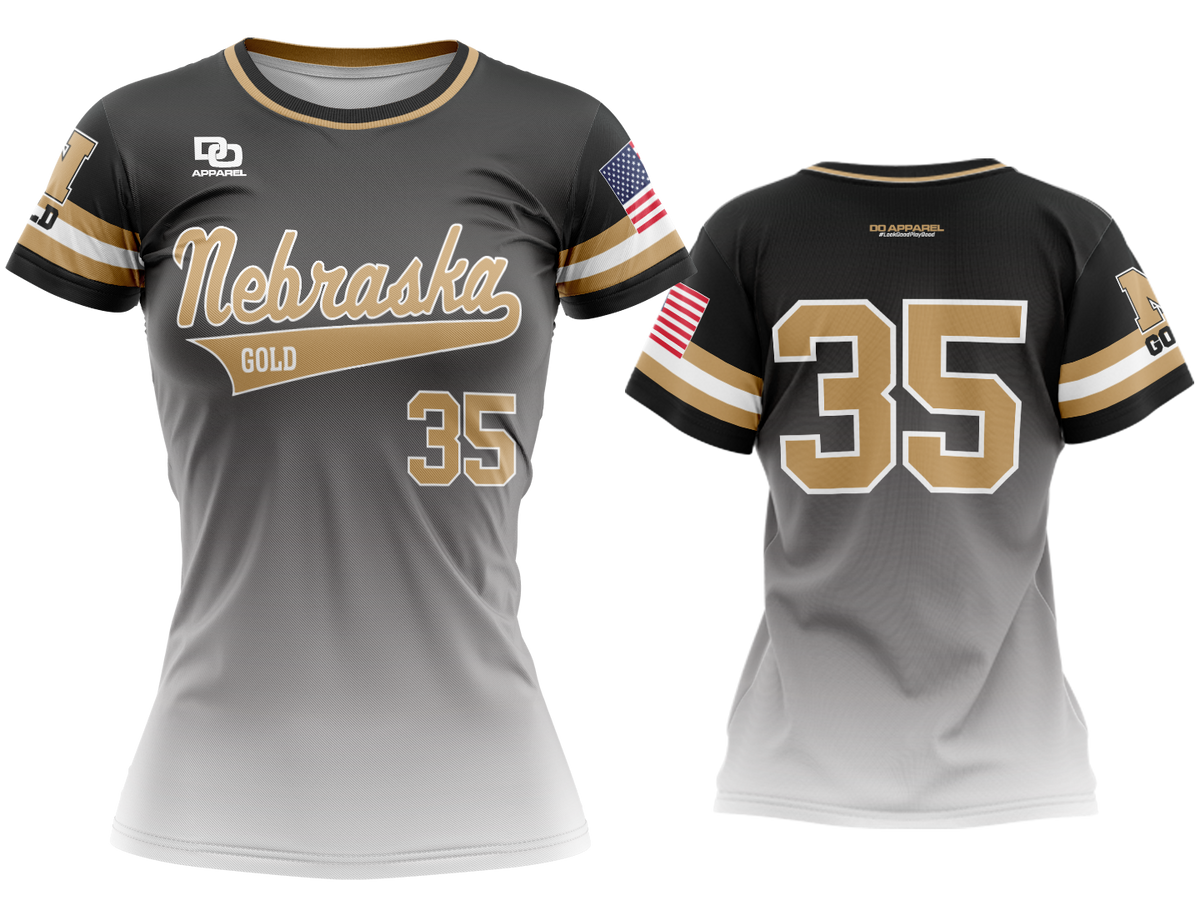 Custom Womens Crew Jersey - Black White Fade