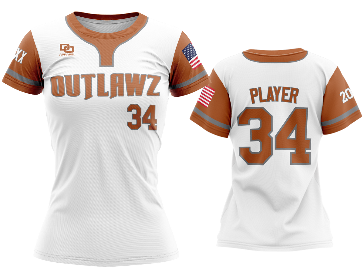 Custom Womens Crew Jersey - White OK ST