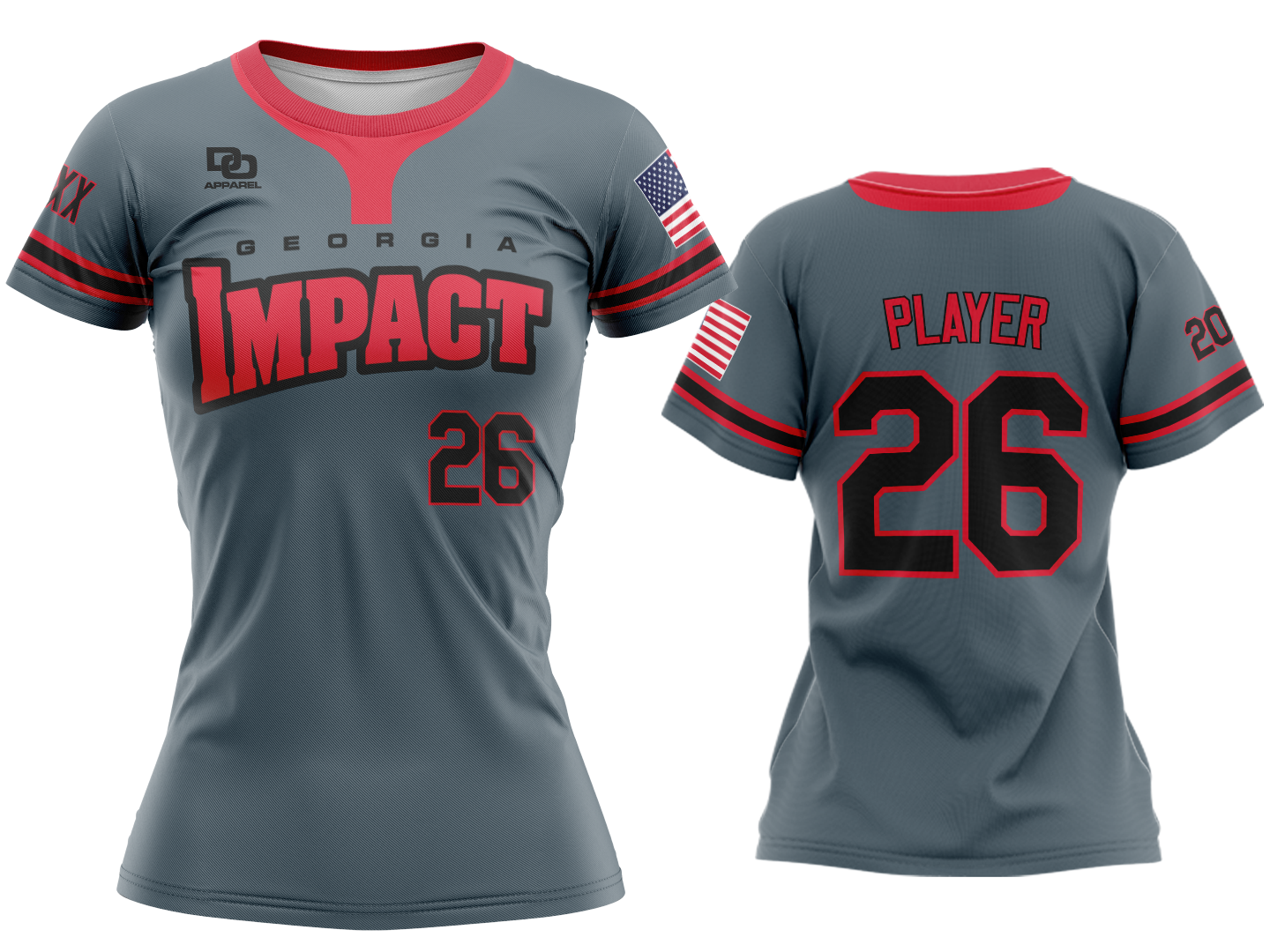 Custom Womens Crew Jersey - Miz Charcoal
