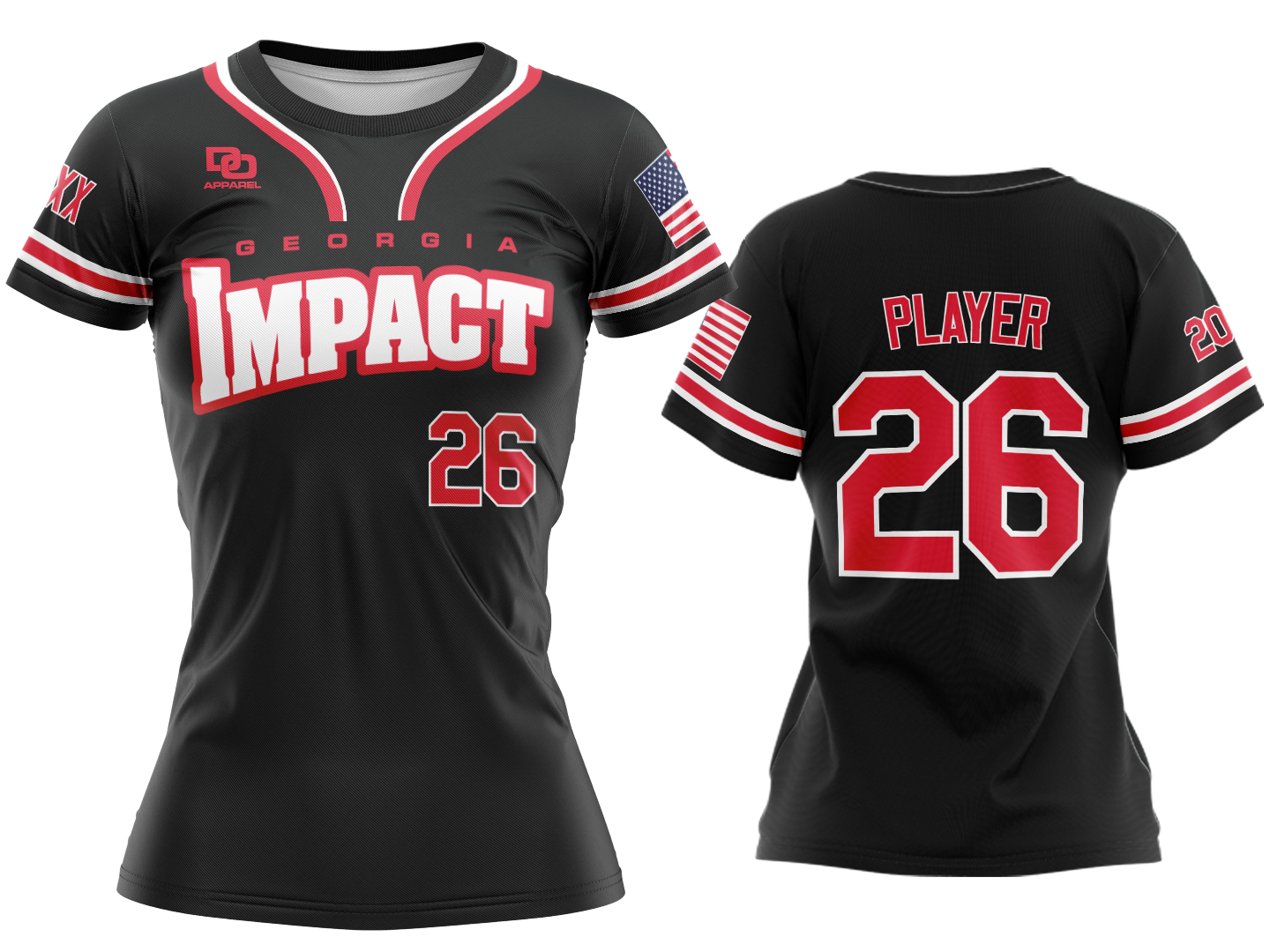 Custom Womens Crew Jersey - OSU Black