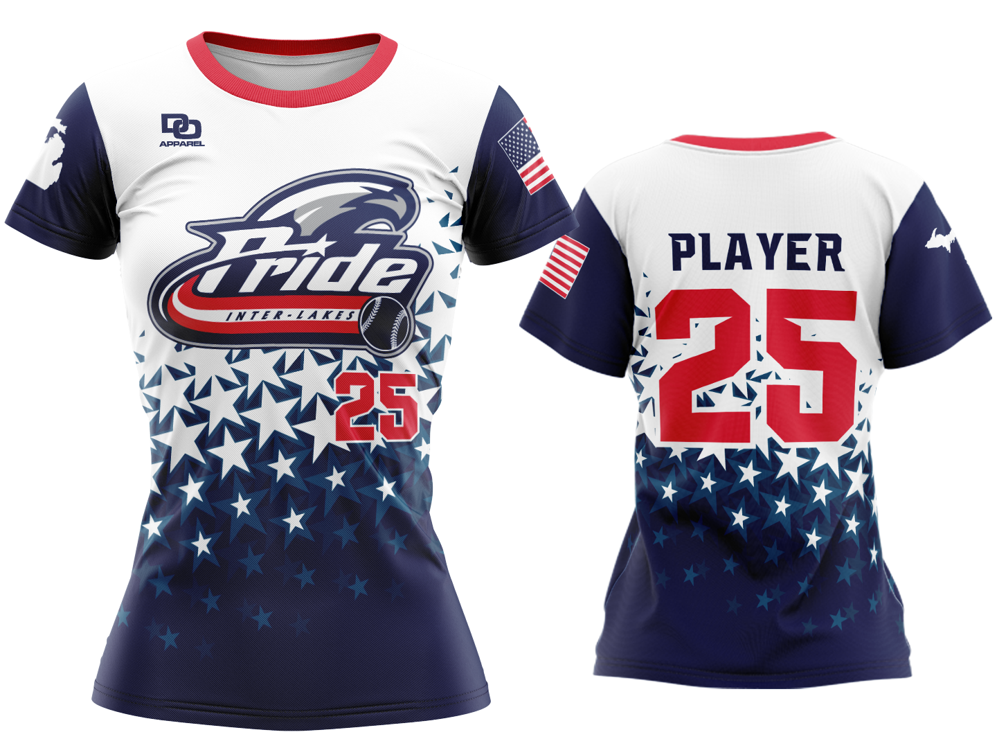 Custom Womens Crew Jersey - RWB