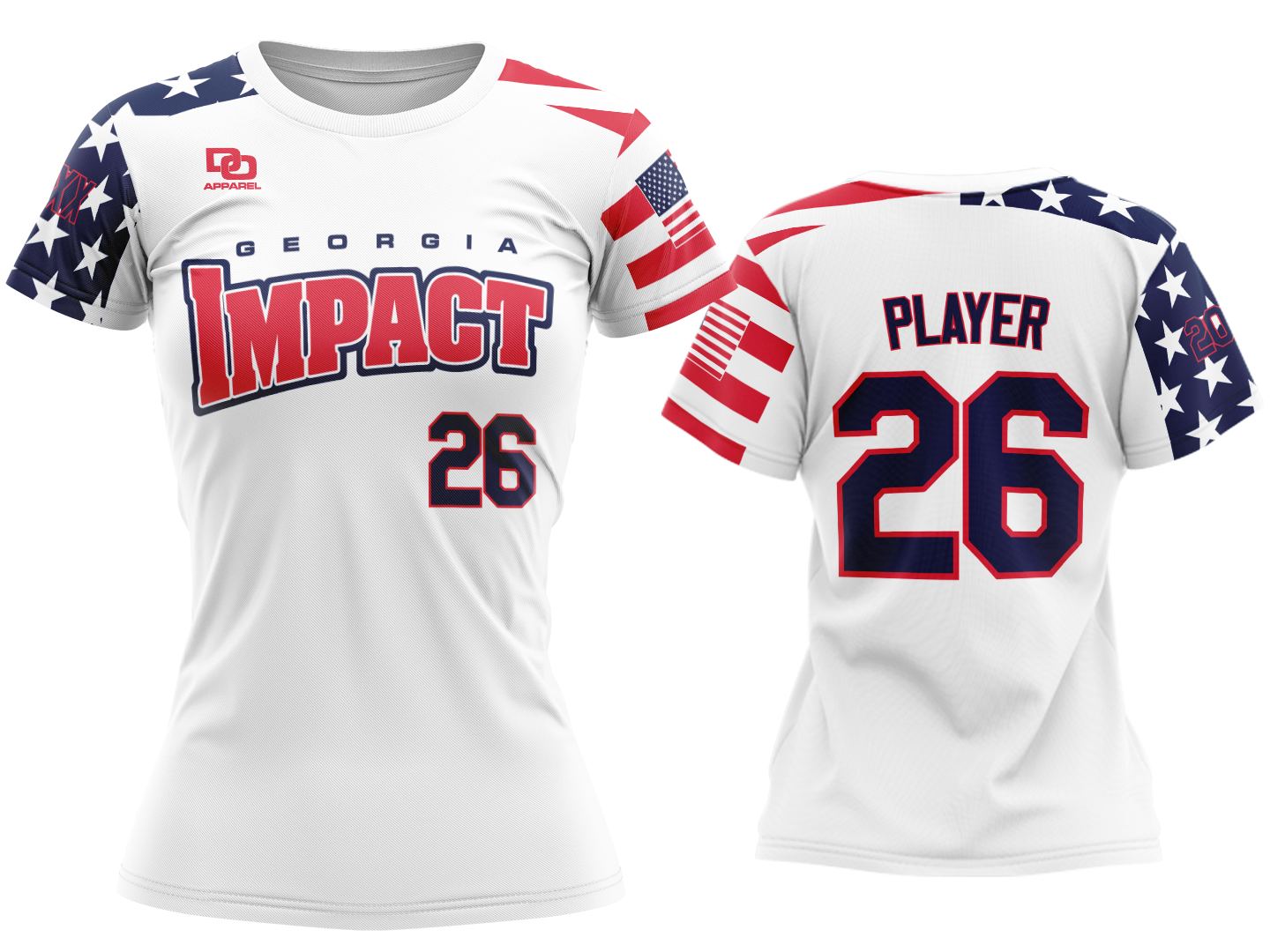 Custom Womens Crew Jersey - RWB