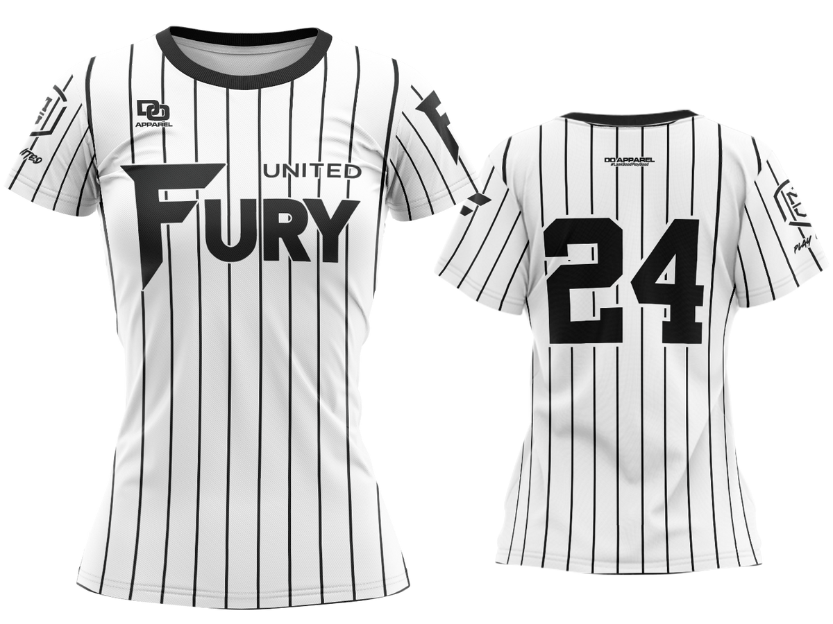 Custom Crew Jersey - White/Black Pinstripe