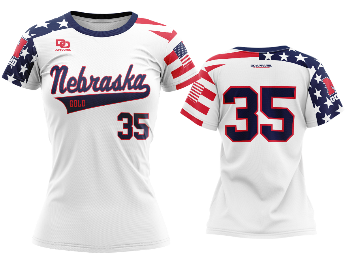 Custom Womens Crew Jersey - White USA