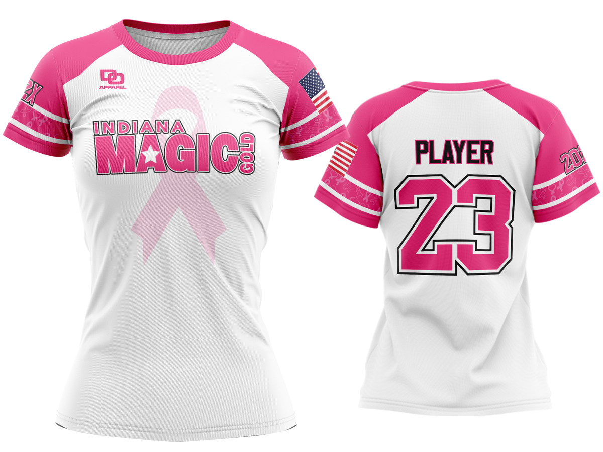 Custom Womens Crew Jersey - BCA White/Pink