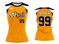 Custom Womens Sleeveless Crew Jersey - Gold