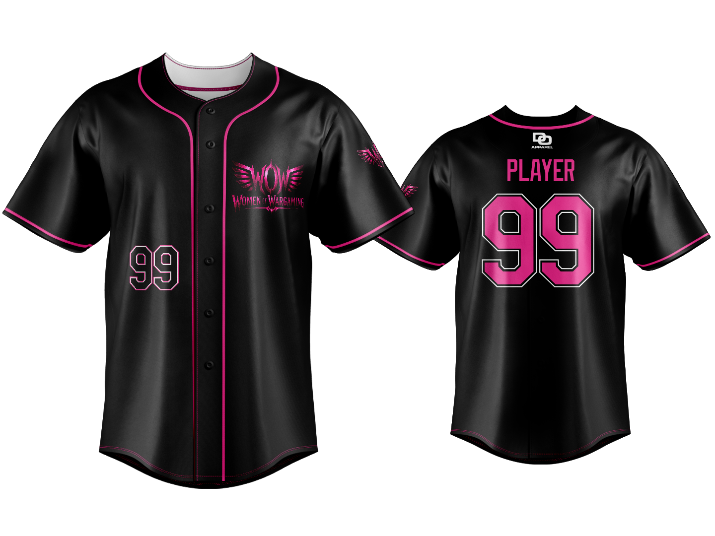 Custom Button Up Jersey - Alt Piping