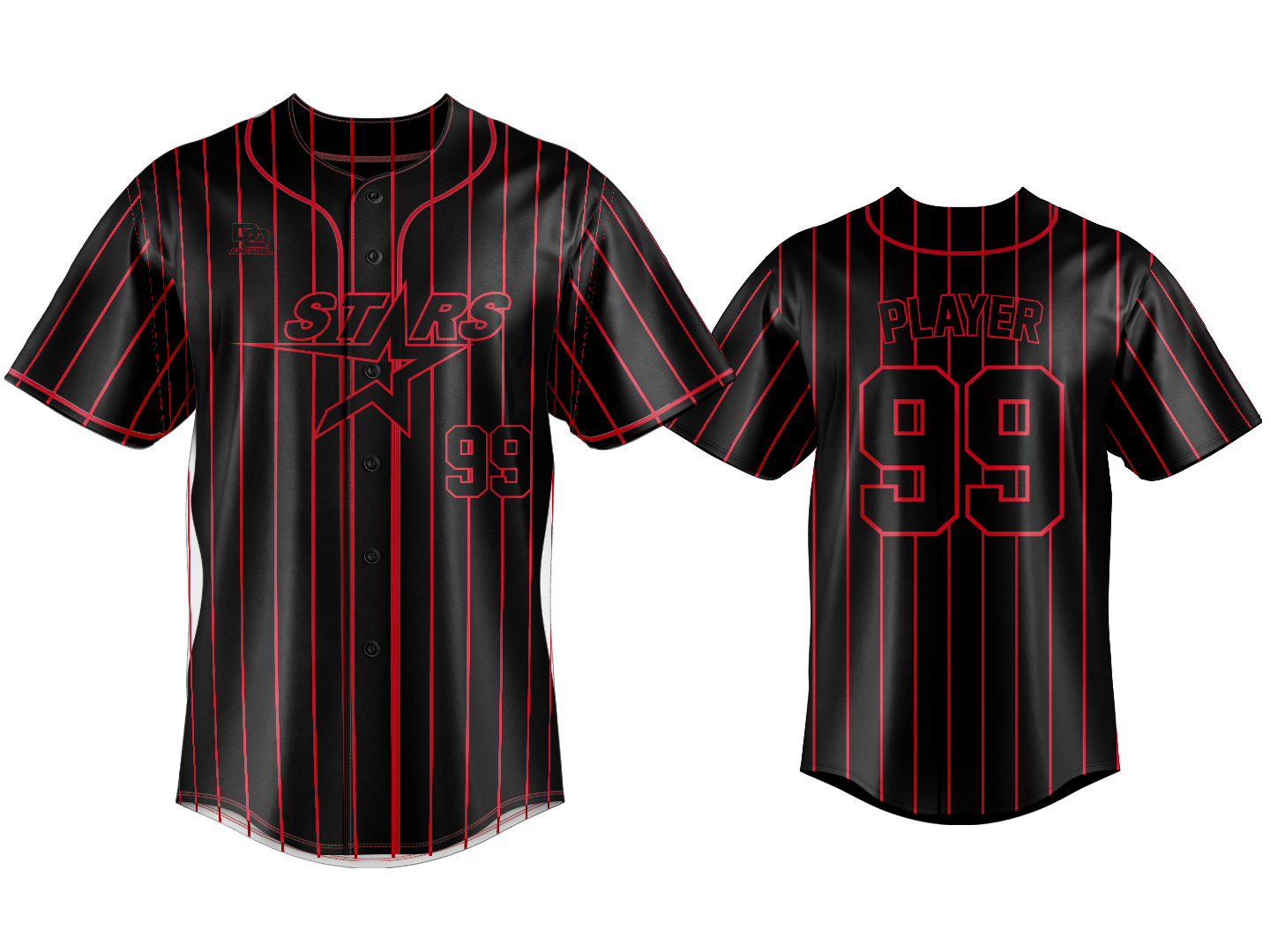 Custom Button Up Jersey - Blackout