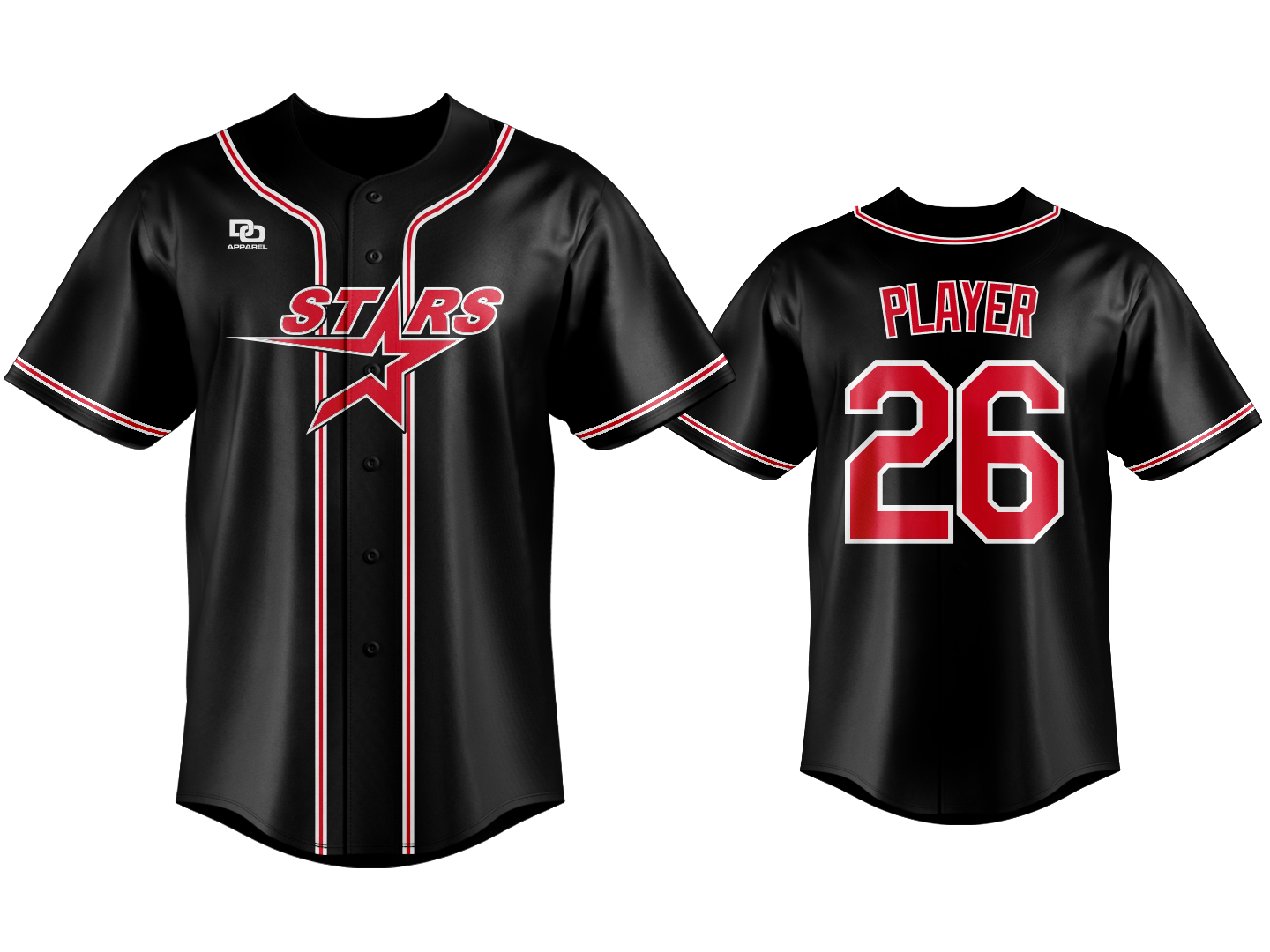 Custom Button Up Jersey - Black