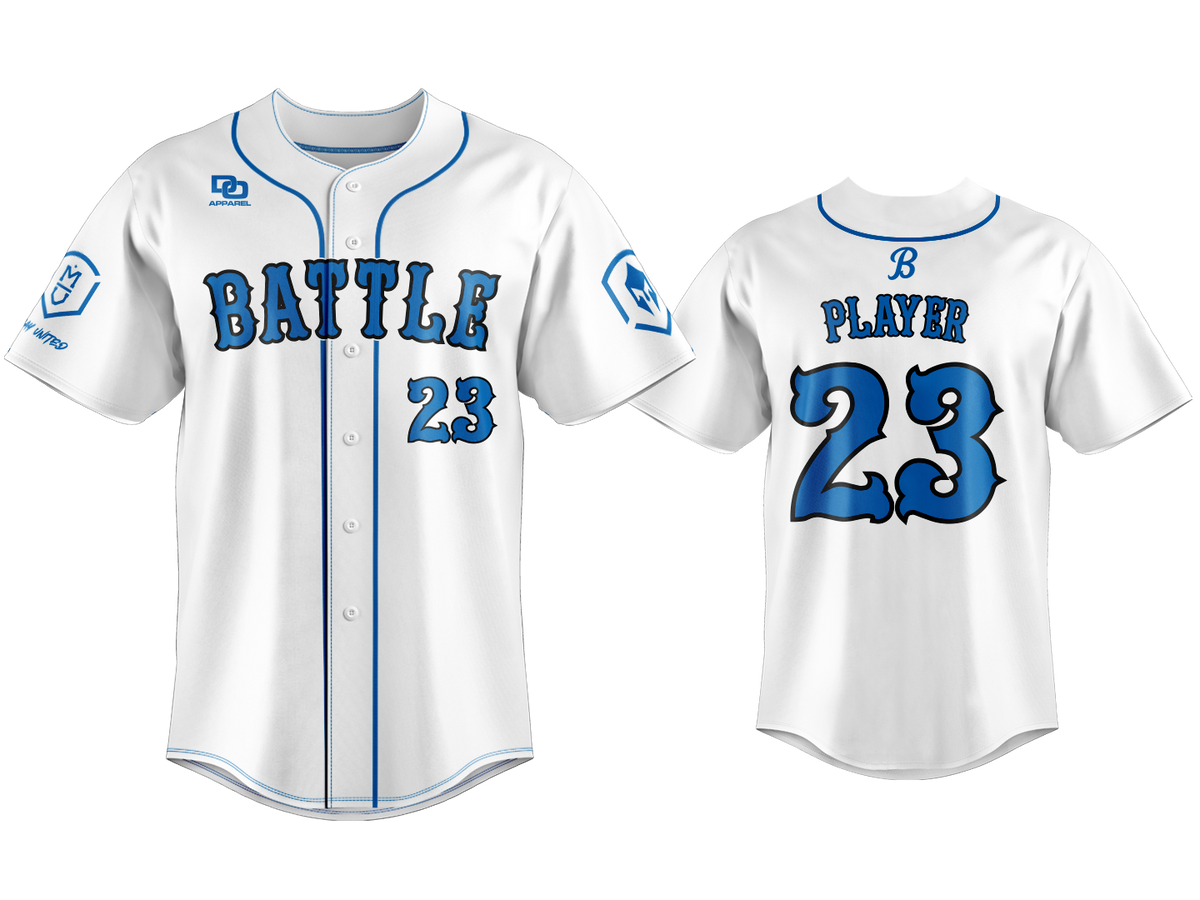 Custom Button Up Jersey - BOS White