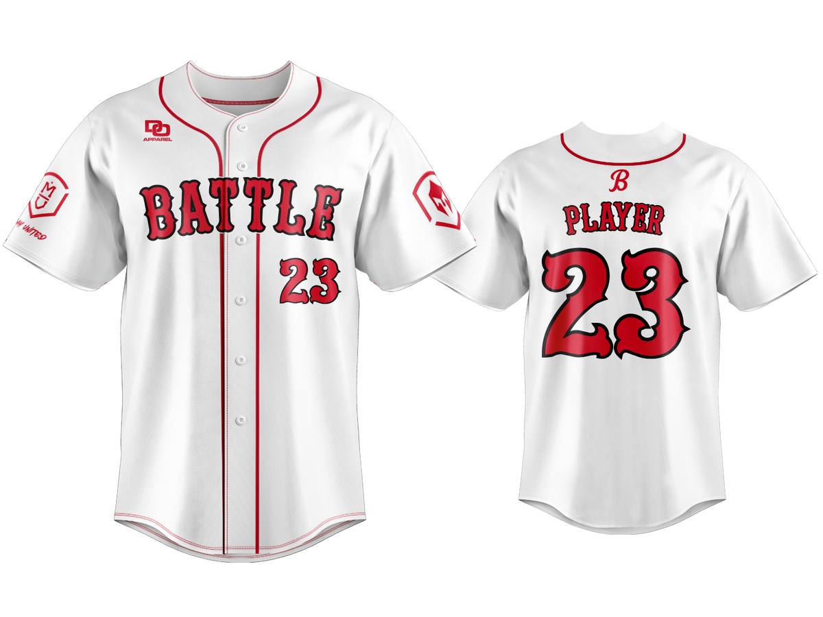 Custom Button Up Jersey - BOS White