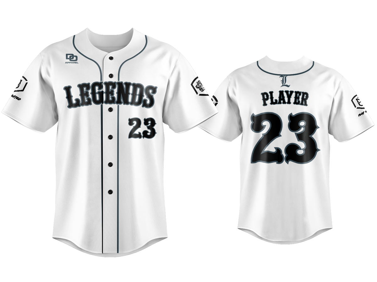 Custom Button Up Jersey - Boston White