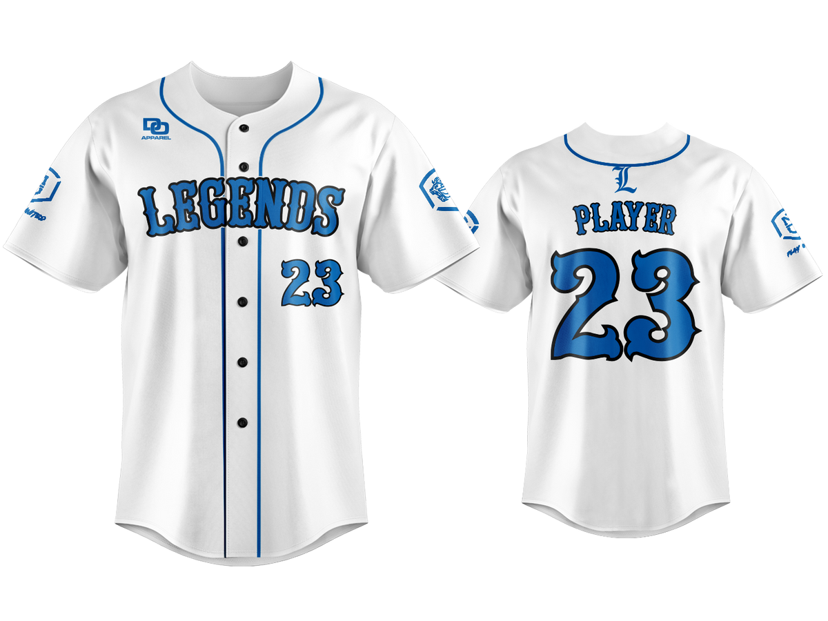 Custom Button Up Jersey - BOS White