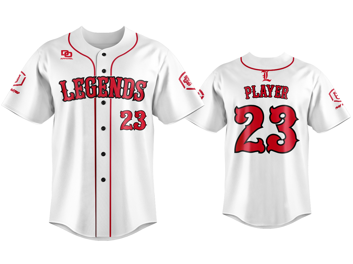 Custom Button Up Jersey - BOS White