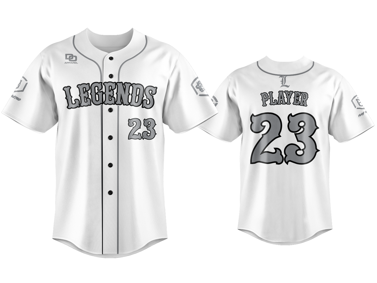 Custom Button Up Jersey - Boston White