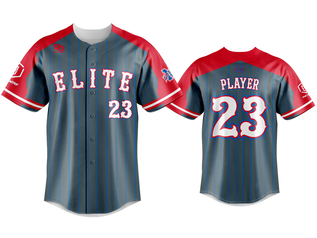 Custom Button Up Jersey - Charcoal Pinstripe