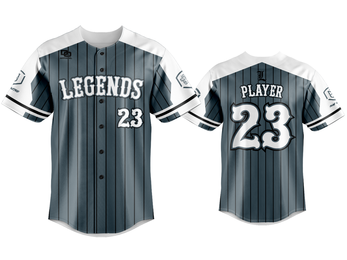 Custom Button Up Jersey - Charcoal Pinstripe