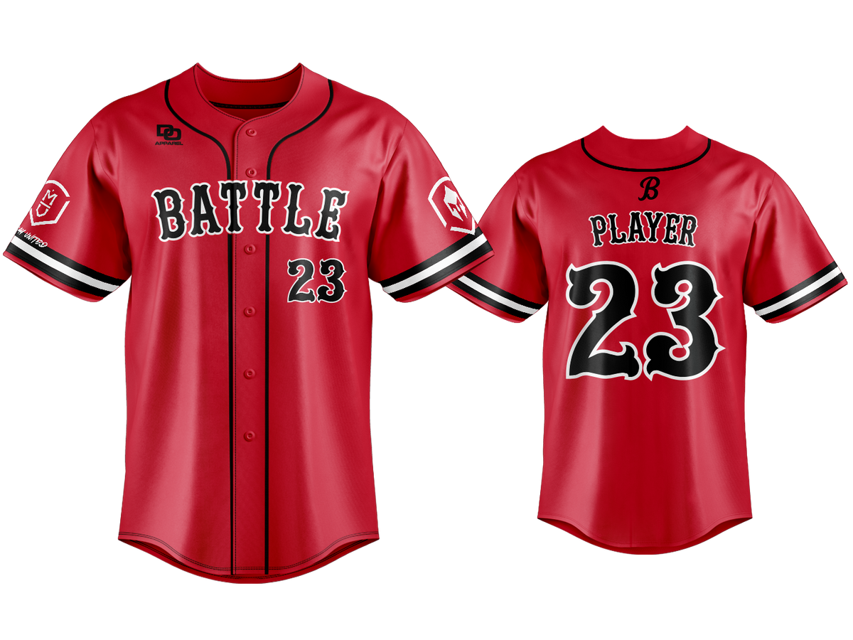Custom Button Up Jersey - Classic Red