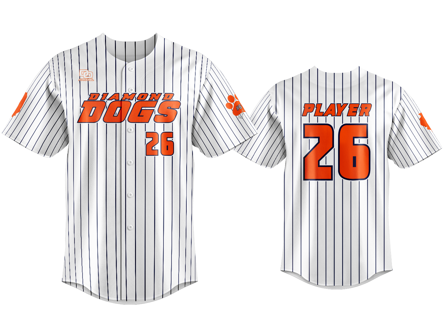 Custom Button Up Jersey - White Pinny