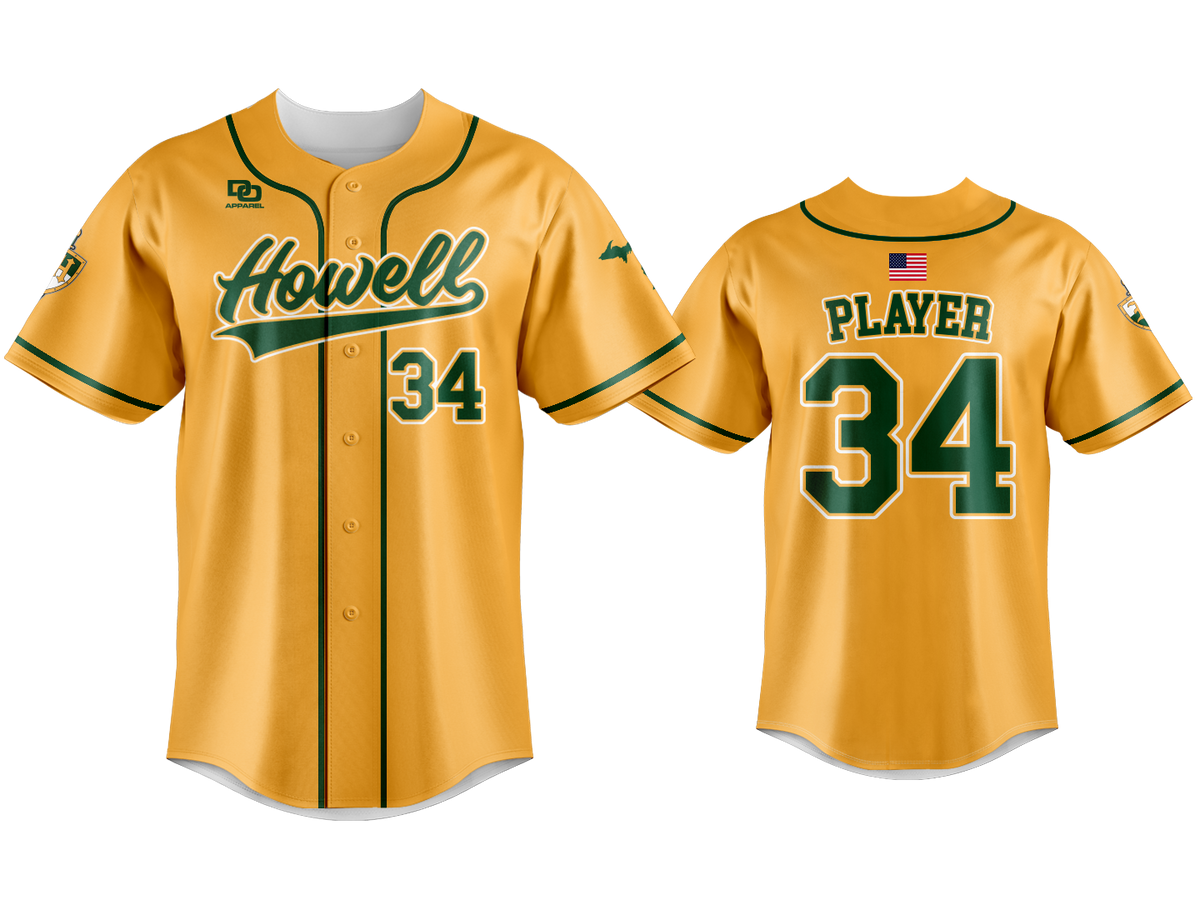 Custom Button Up Jersey - Athletic Gold