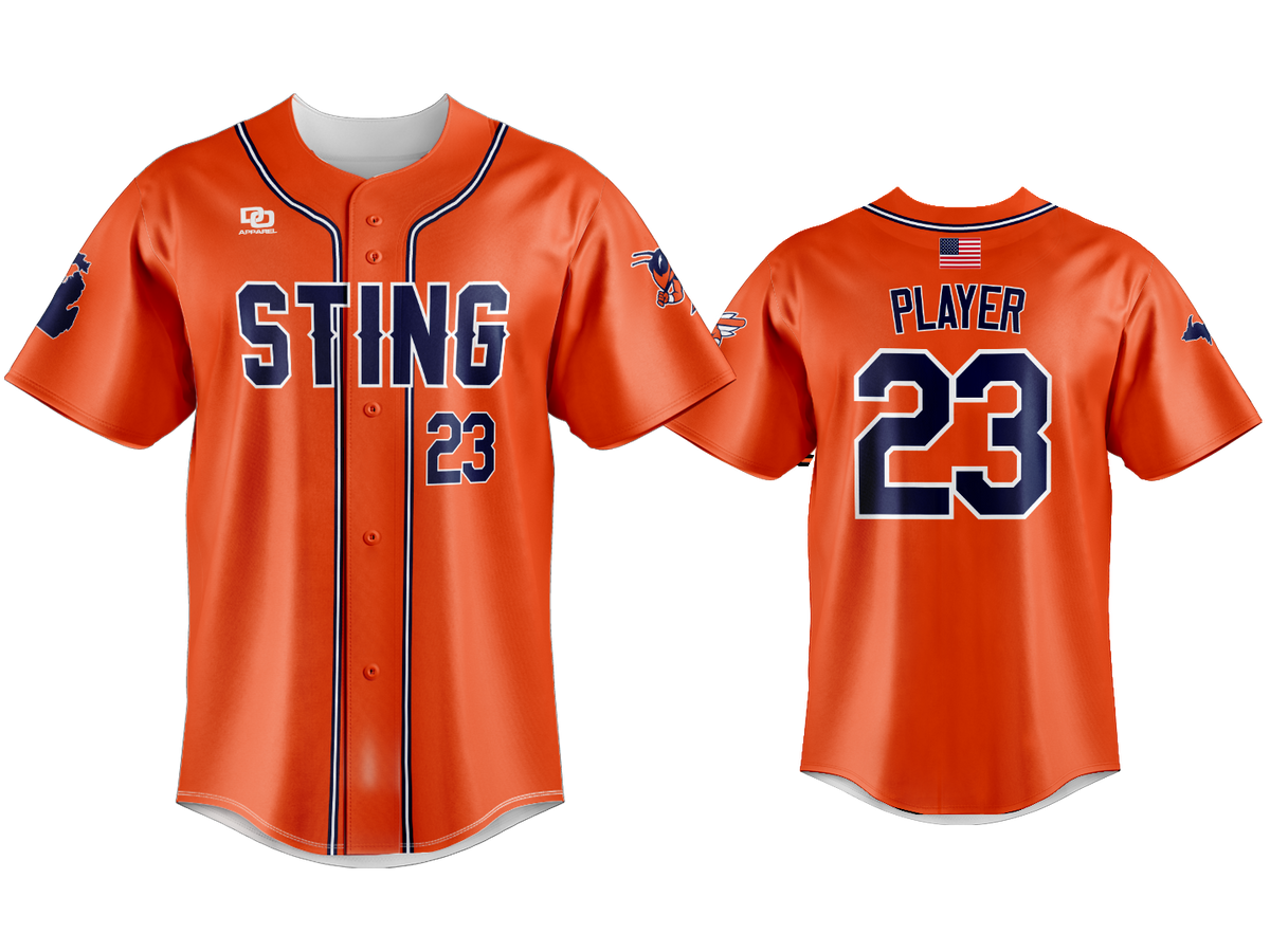 Custom Button Up Jersey - Orange