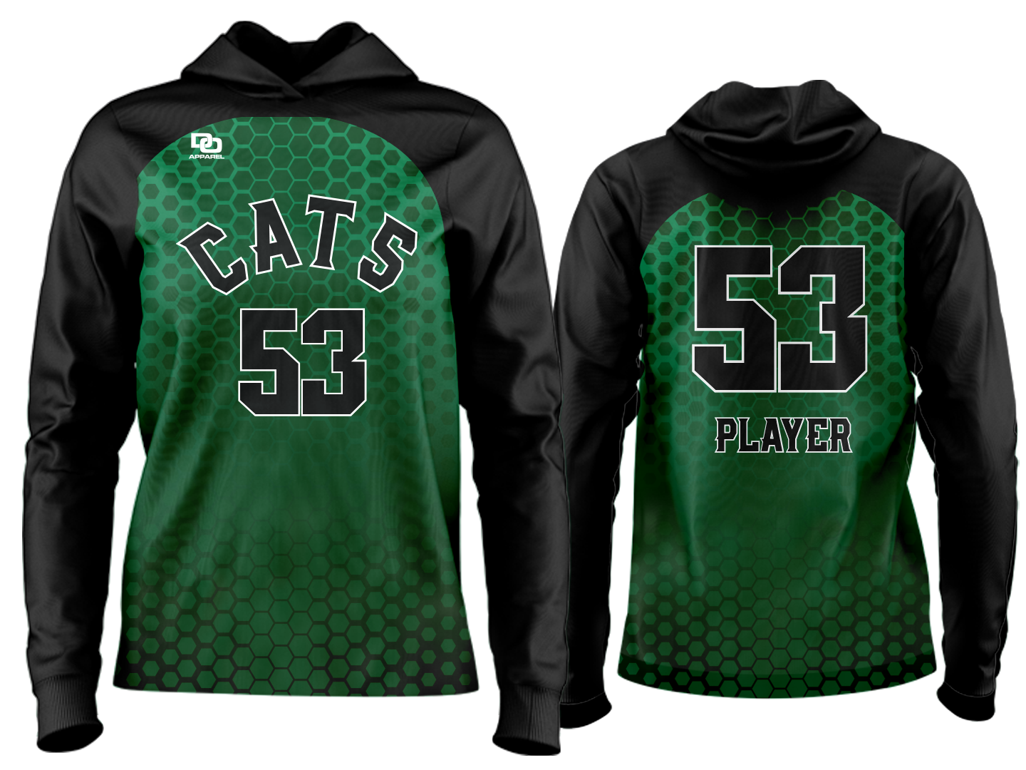 Custom Team Hoodie - Green/Black