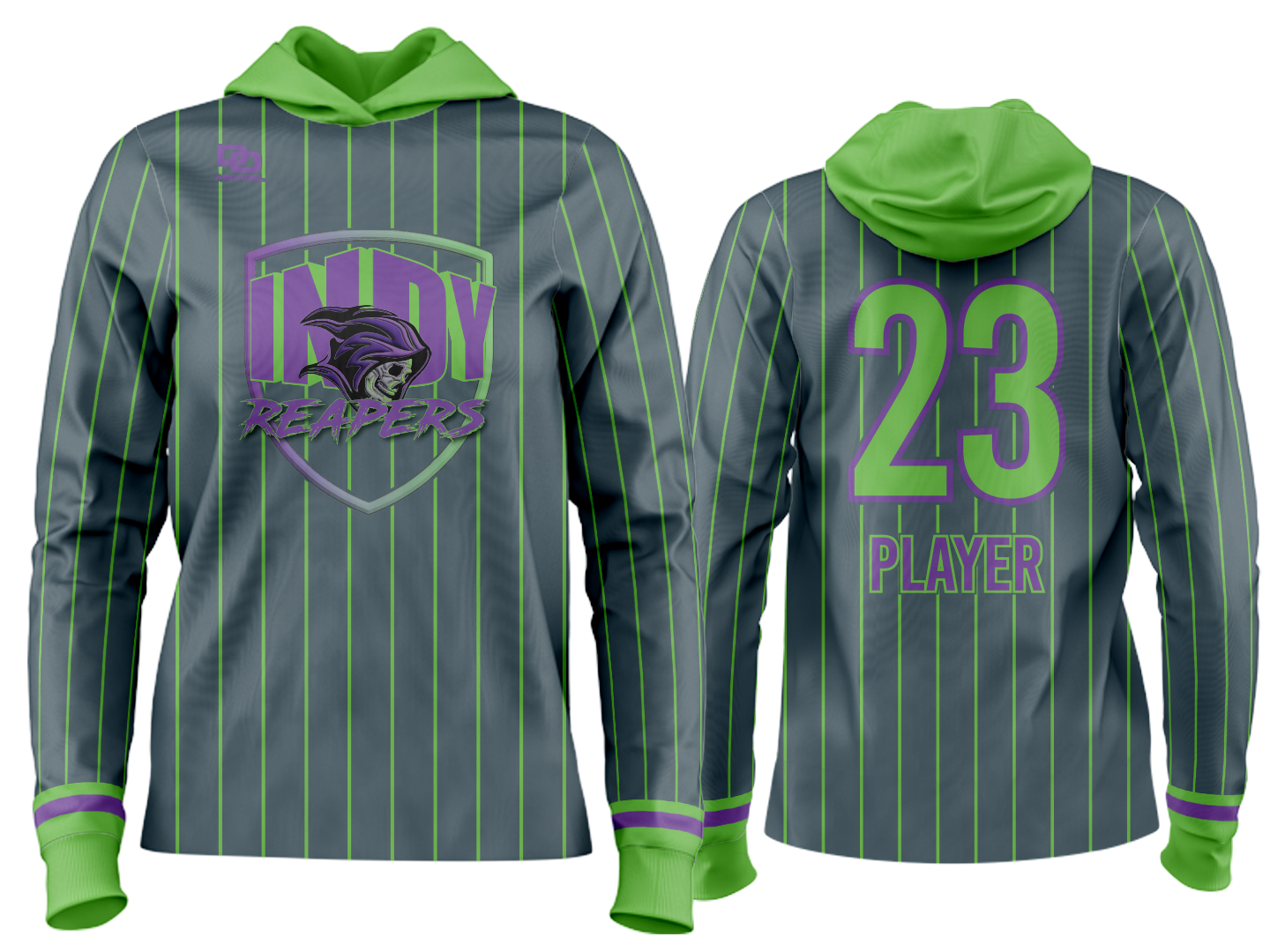 Custom Team Hoodie - Charcoal Pinstripe