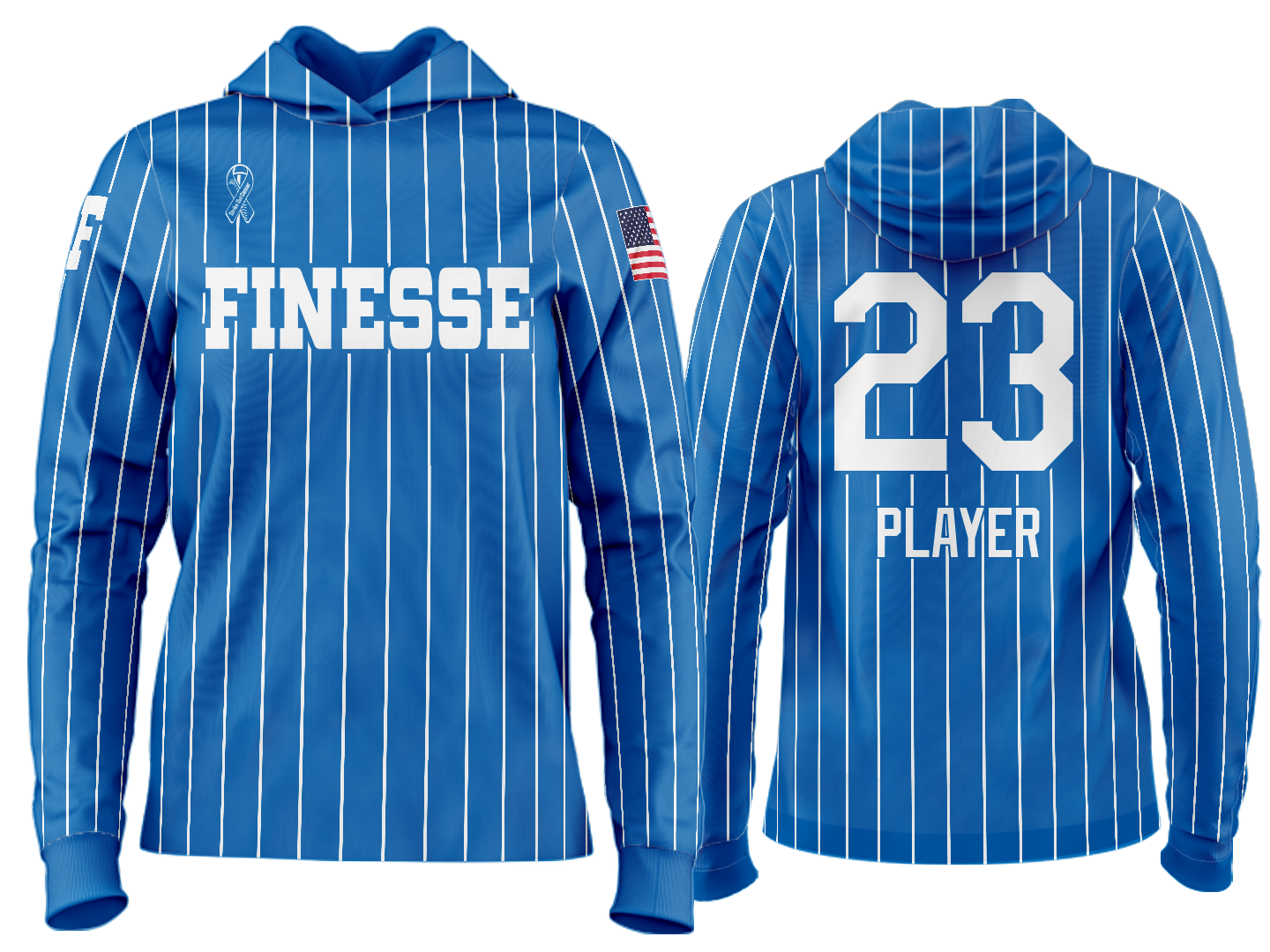 Custom Team Hoodie - Royal Pinstripe