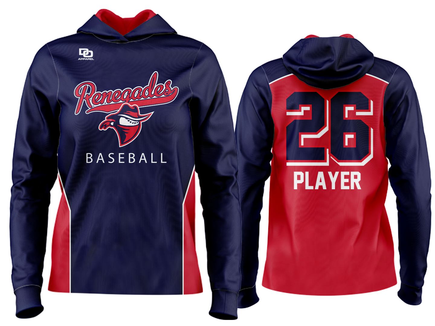 Custom Team Hoodie - Navy/Red