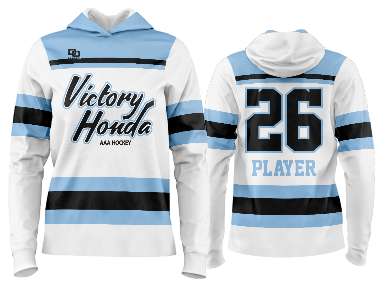 Custom Team Hoodie - White Stripe