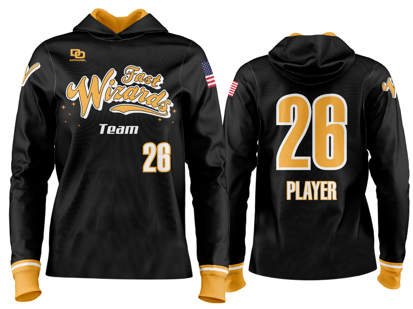 Custom Team Hoodie - Black/Gold