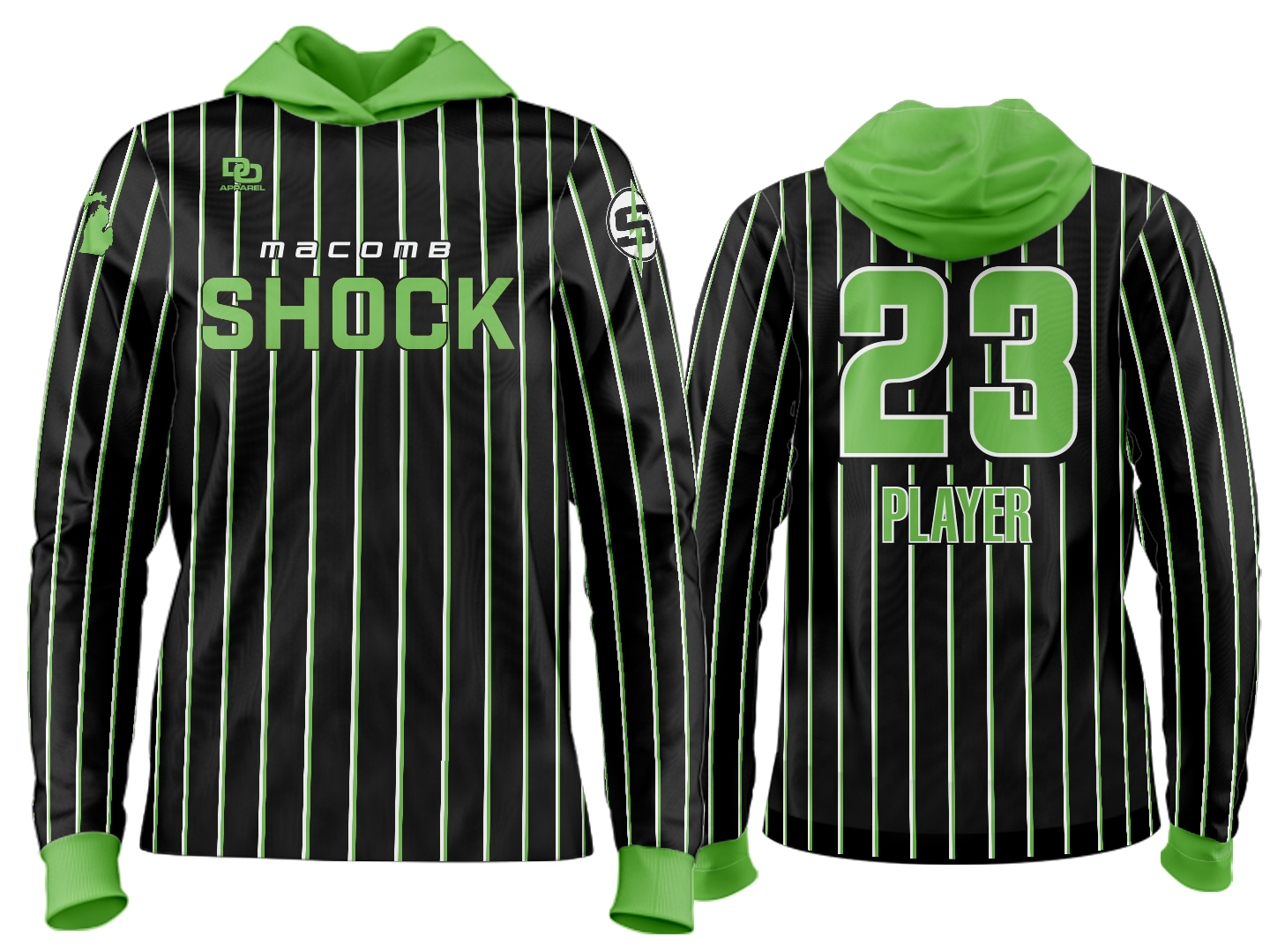 Custom Team Hoodie - Black Pinstripe