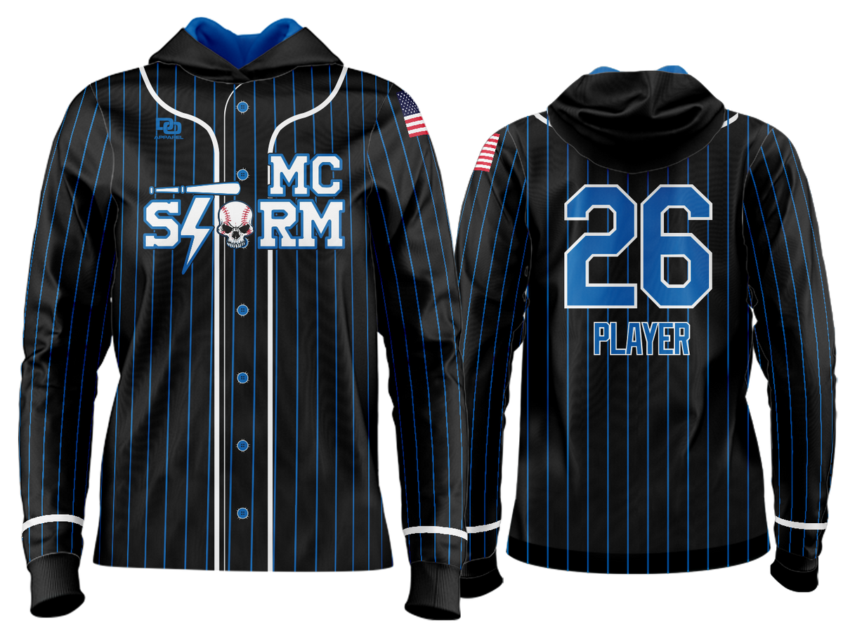 Custom Team Hoodie - Black Pinstripe