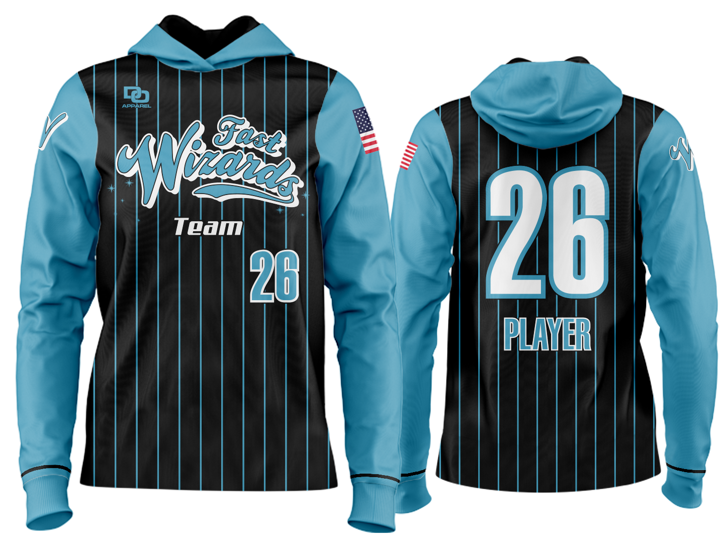 Custom Team Hoodie - Columbia Pinstripe