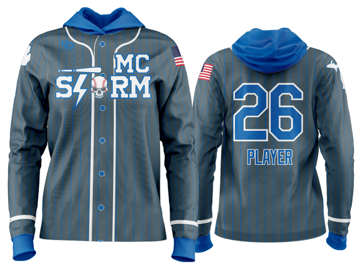 Custom Team Hoodie - Charcoal Pinstripe
