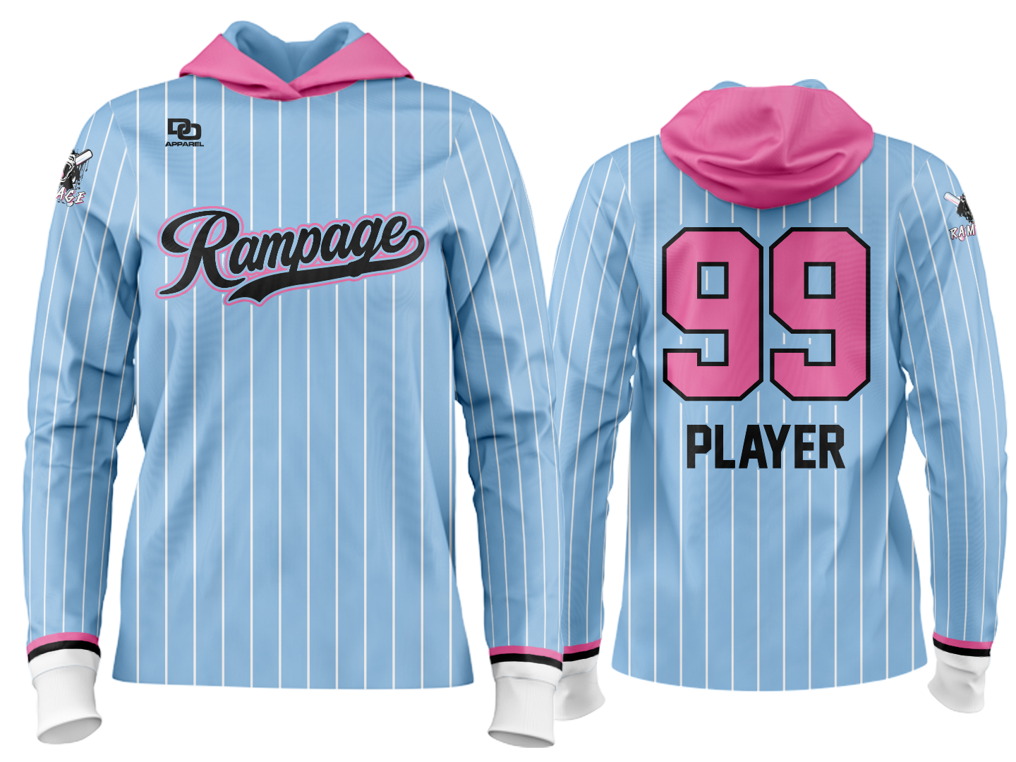 Custom Team Hoodie - Columbia Pinstripe