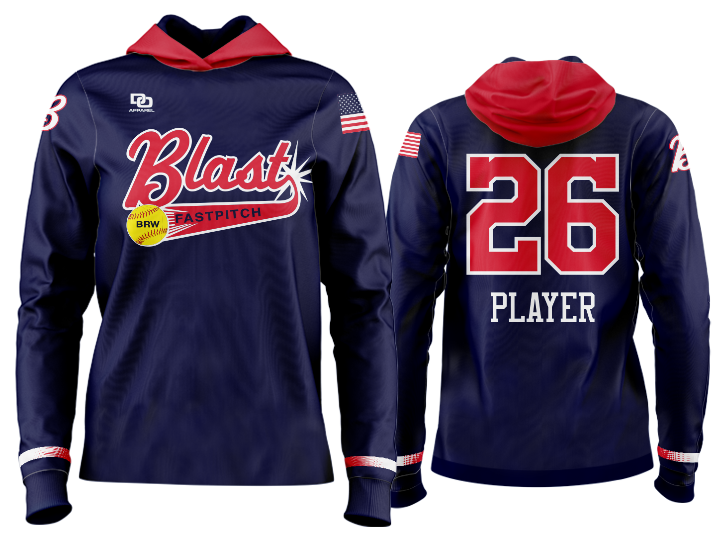 Custom Team Hoodie - Navy OK