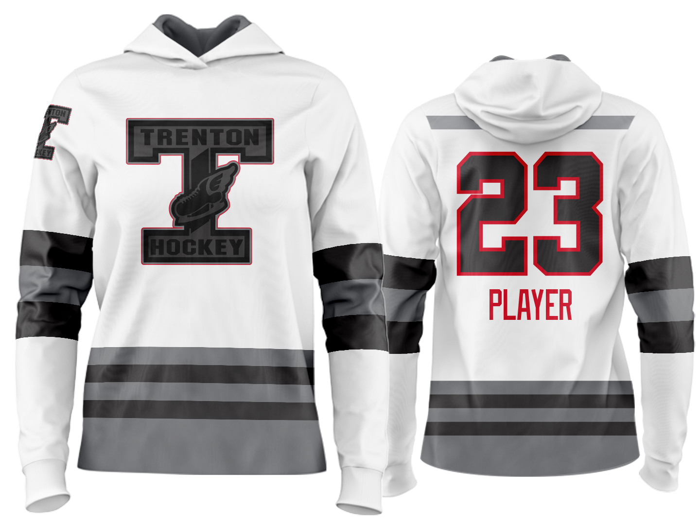 Custom Team Hoodie - White/Charcoal