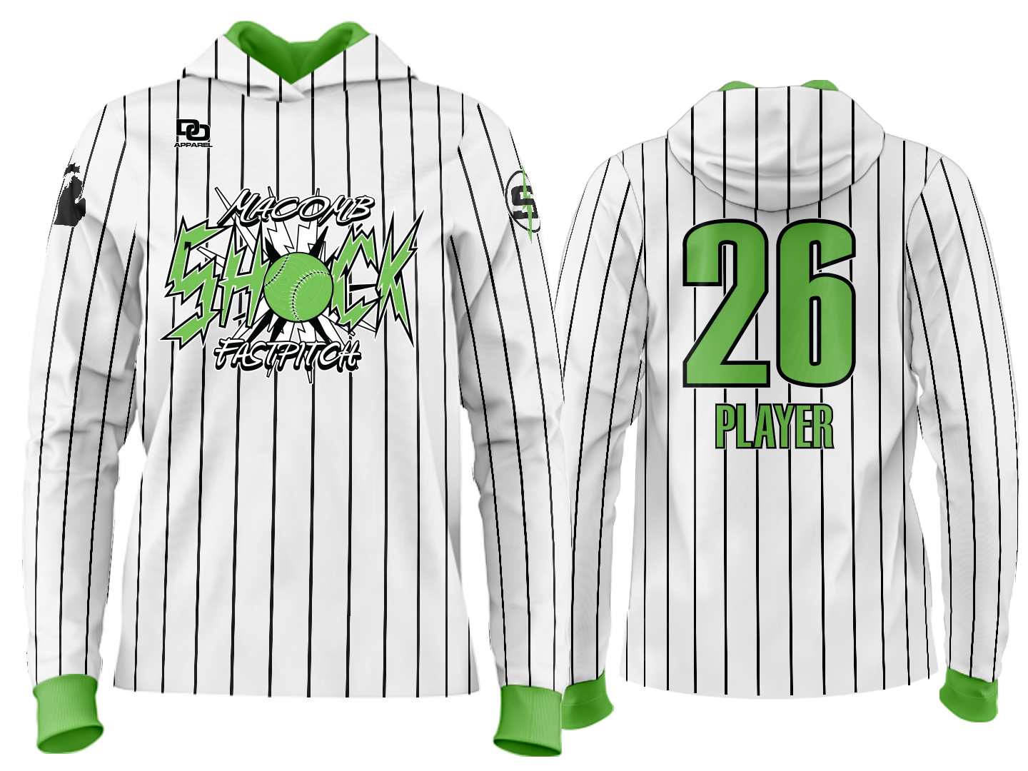 Custom Team Hoodie - White Pinstripe
