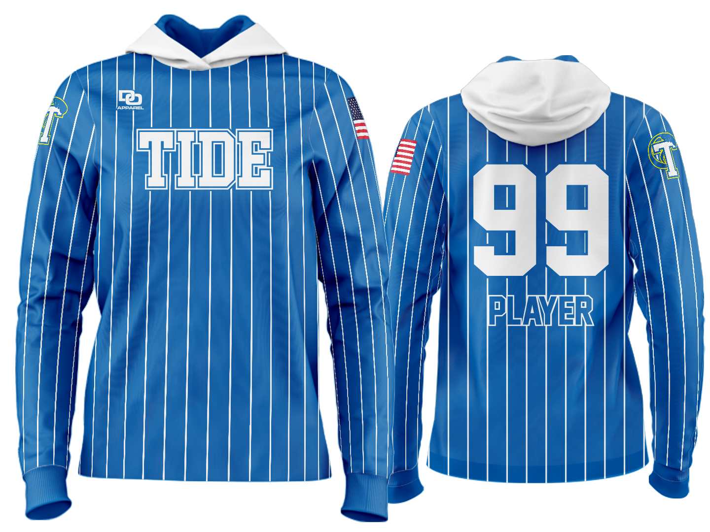 Custom Team Hoodie - Royal Pinstripe