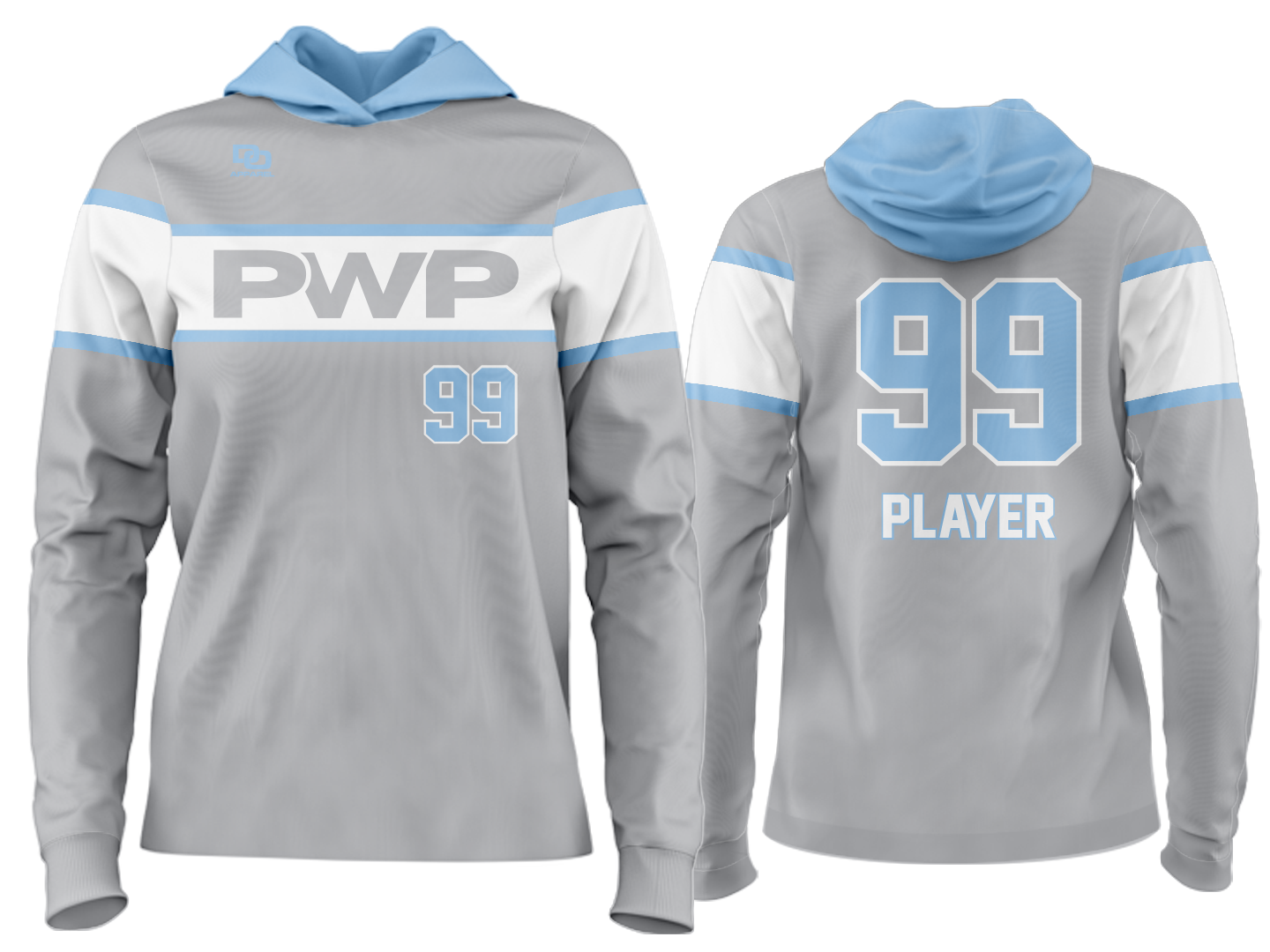 Custom Team Hoodie - Silver